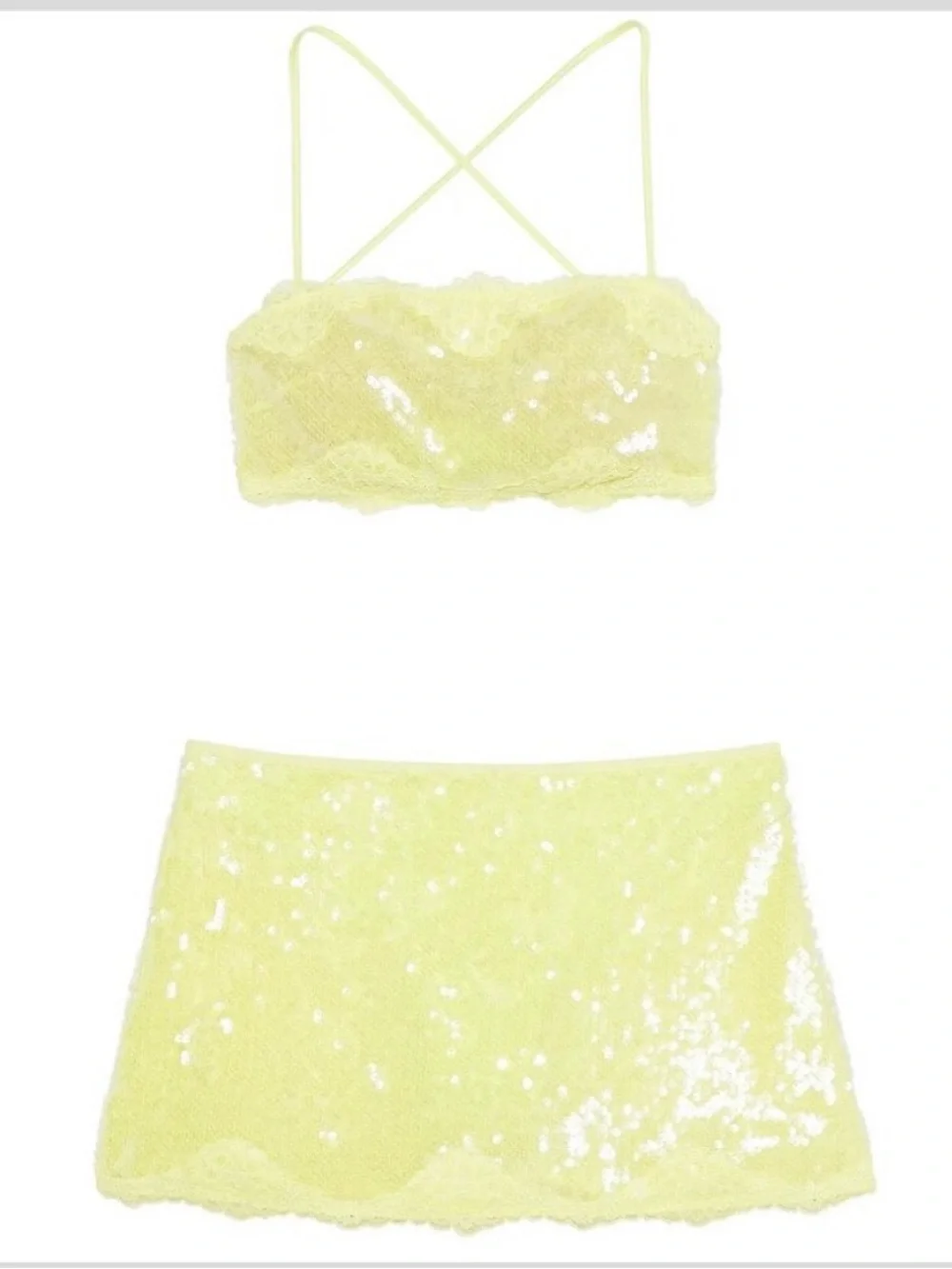 Victoria's Secret Neon lime green Sequin Two-Piece Swim Coverup